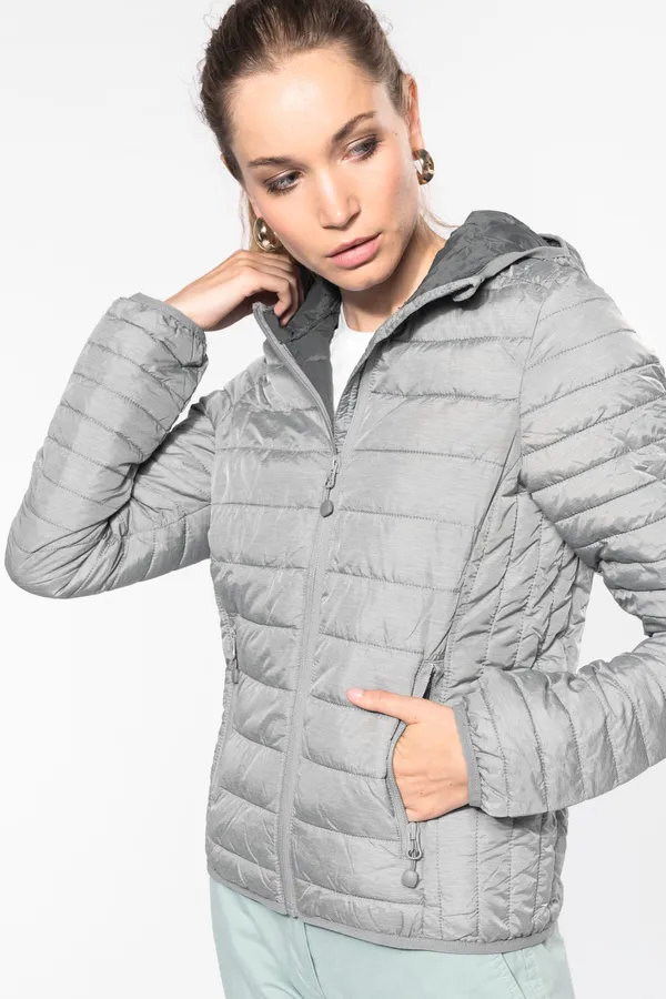 Leichte Damen-Steppjacke mit Kapuze