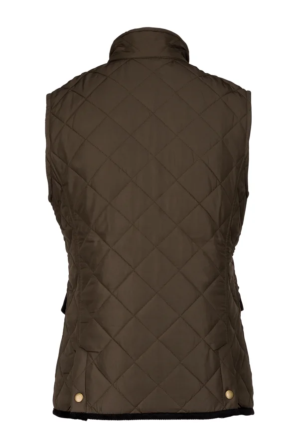 Damen Steppweste Mossy Green / Black