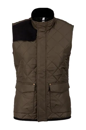 Damen Steppweste Mossy Green / Black
