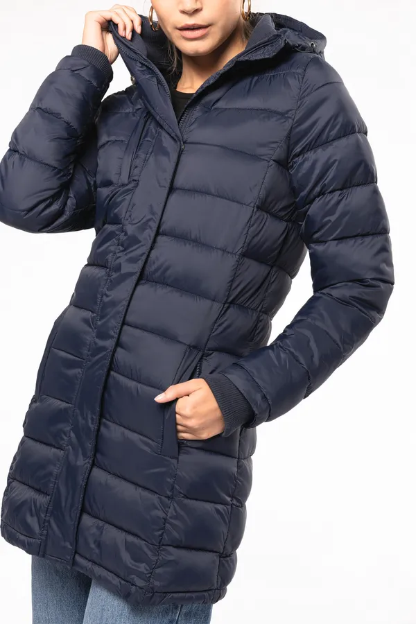 Leichter Damen-Daunenparka mit Kapuze