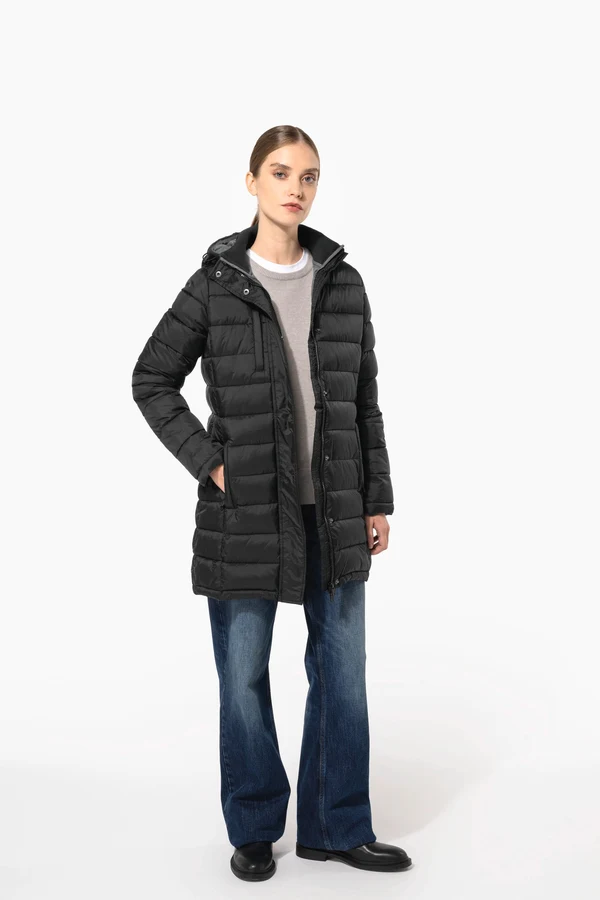 Leichter Damen-Daunenparka mit Kapuze