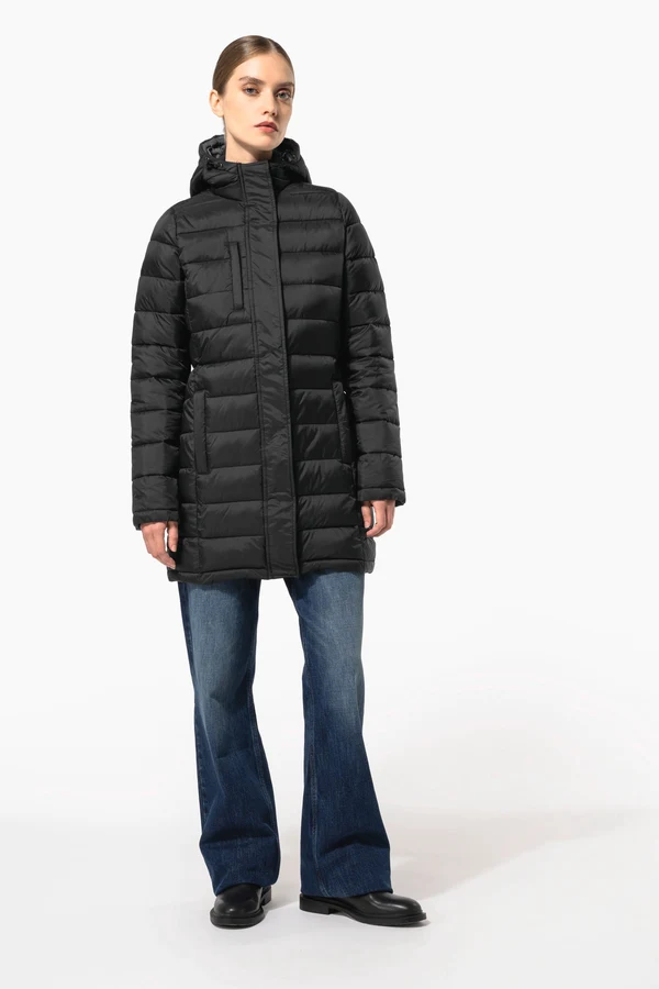 Leichter Damen-Daunenparka mit Kapuze