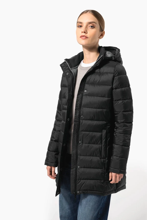 Leichter Damen-Daunenparka mit Kapuze
