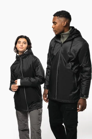 Gefütterte Unisex-Kapuzenjacke aus Mikrofleece
