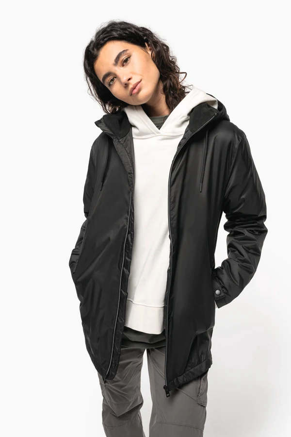 Gefütterte Unisex-Kapuzenjacke aus Mikrofleece