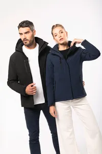 Herrenparka Softshell wattiert mit Kapuze