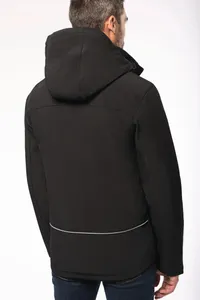 Herrenparka Softshell wattiert mit Kapuze