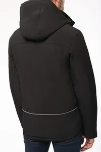 Herrenparka Softshell wattiert mit Kapuze