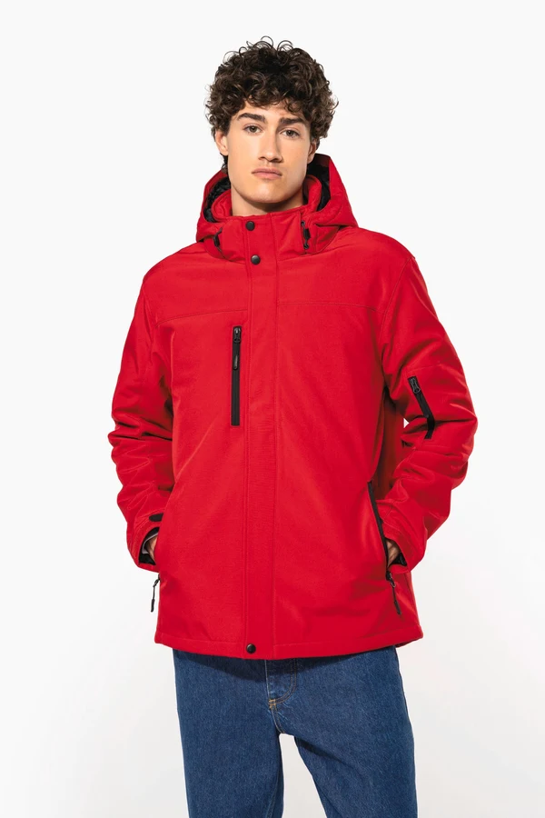 Herrenparka Softshell wattiert mit Kapuze