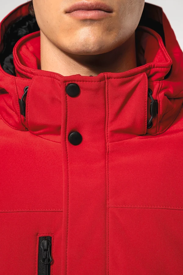 Herrenparka Softshell wattiert mit Kapuze