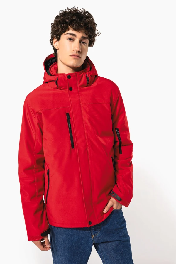 Herrenparka Softshell wattiert mit Kapuze