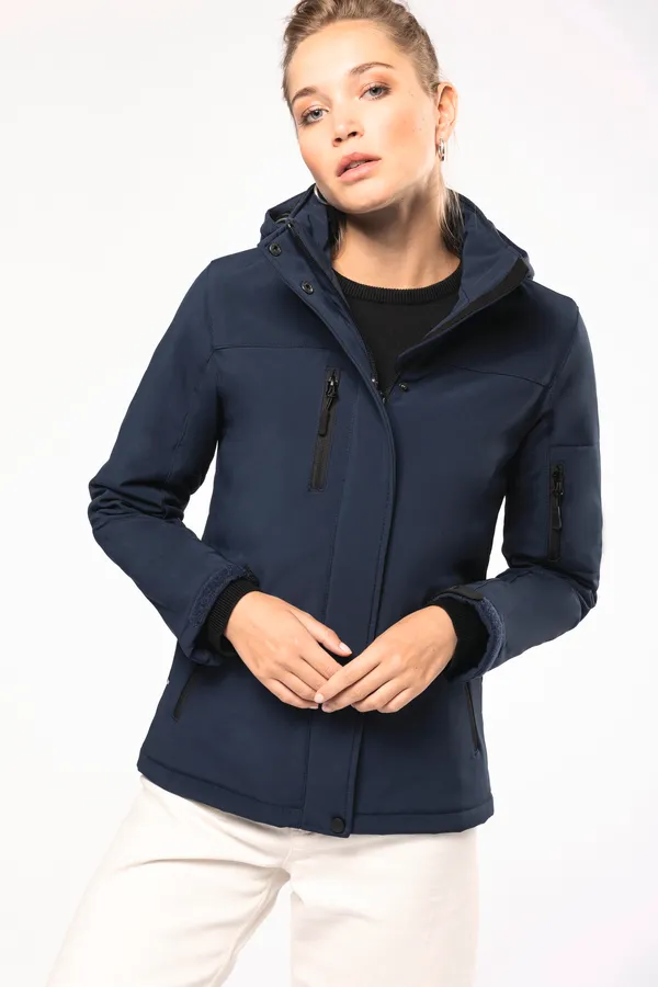 Damenparka Softshell wattiert mit Kapuze