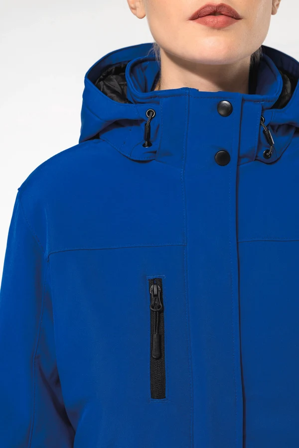 Damenparka Softshell wattiert mit Kapuze