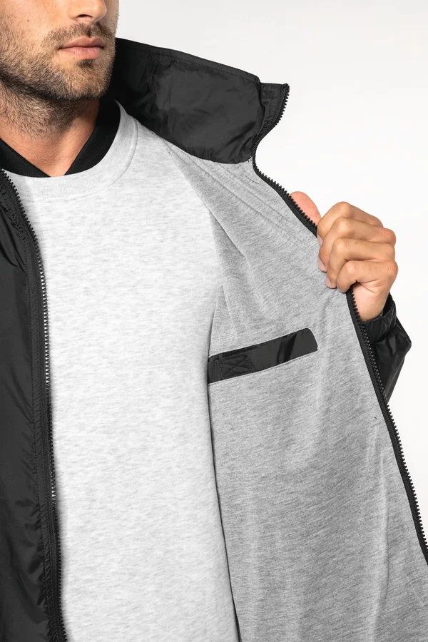 Gefütterte Windjacke für Herren Black