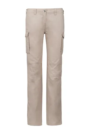 Leichte Damenhose mit mehreren Taschen Beige
