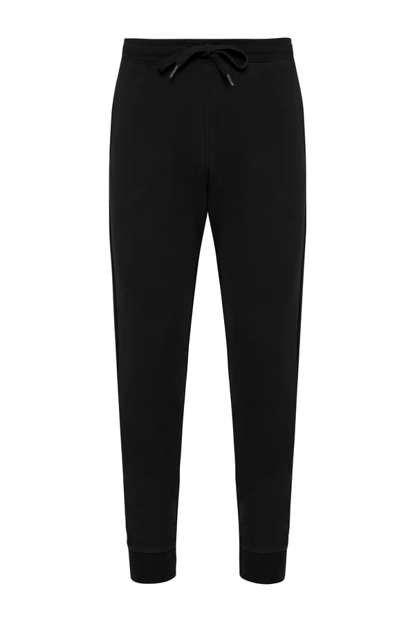 Umweltfreundliche Herrenhose aus ungebürstetem Molton Black