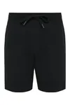 Umweltfreundliche Bermuda-Shorts für Herren aus ungebürstetem Molton Black