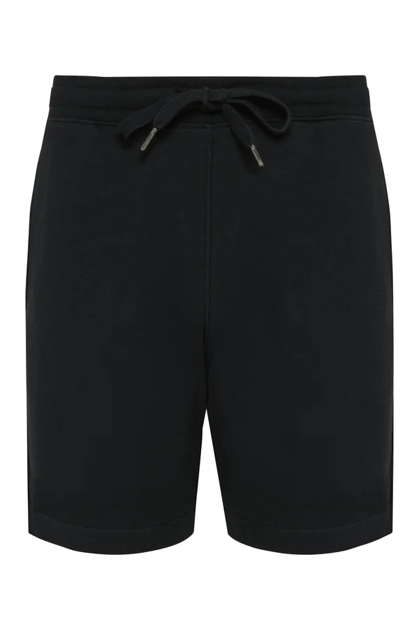 Umweltfreundliche Bermuda-Shorts für Herren aus ungebürstetem Molton Black