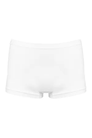 Umweltfreundliche nahtlose Damen-Shorty mit tiefem Bund White