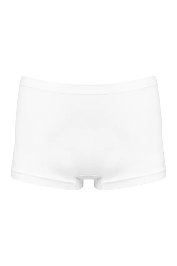 Umweltfreundliche nahtlose Damen-Shorty mit tiefem Bund White