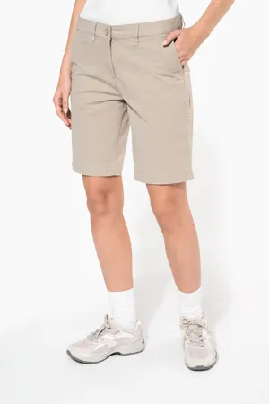 Bermuda aus Chino für Damen Beige