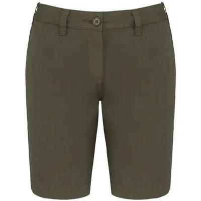 Ladies' washed effect bermuda shorts