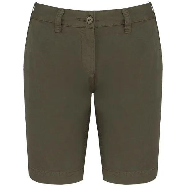 Ladies' washed effect bermuda shorts