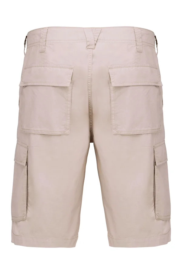 Leichte Bermuda-Shorts für Herren mit mehreren Taschen Beige