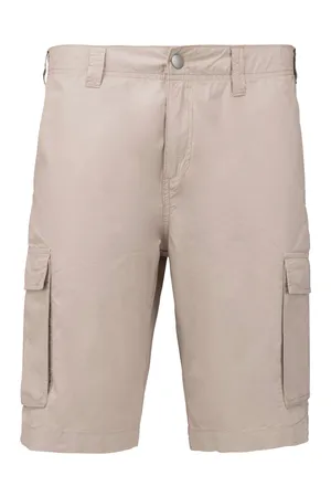 Leichte Bermuda-Shorts für Herren mit mehreren Taschen Beige