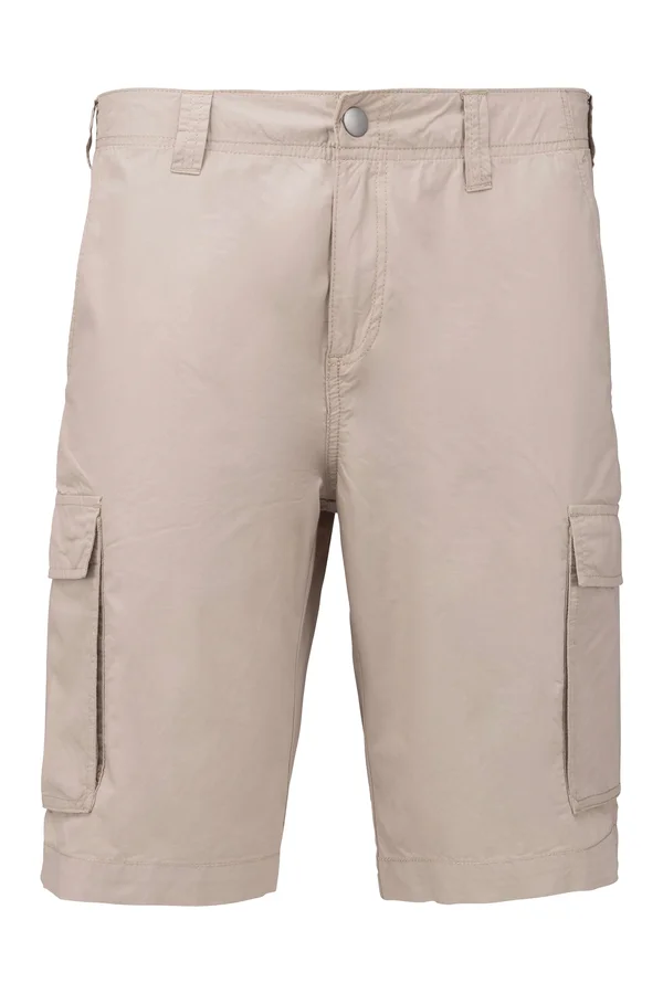 Leichte Bermuda-Shorts für Herren mit mehreren Taschen Beige