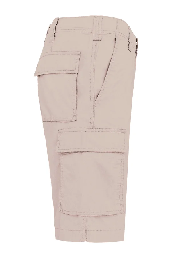 Leichte Bermuda-Shorts für Herren mit mehreren Taschen Beige