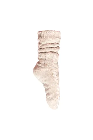 Lounge-Socke mit Sherpafutter Angora Melange