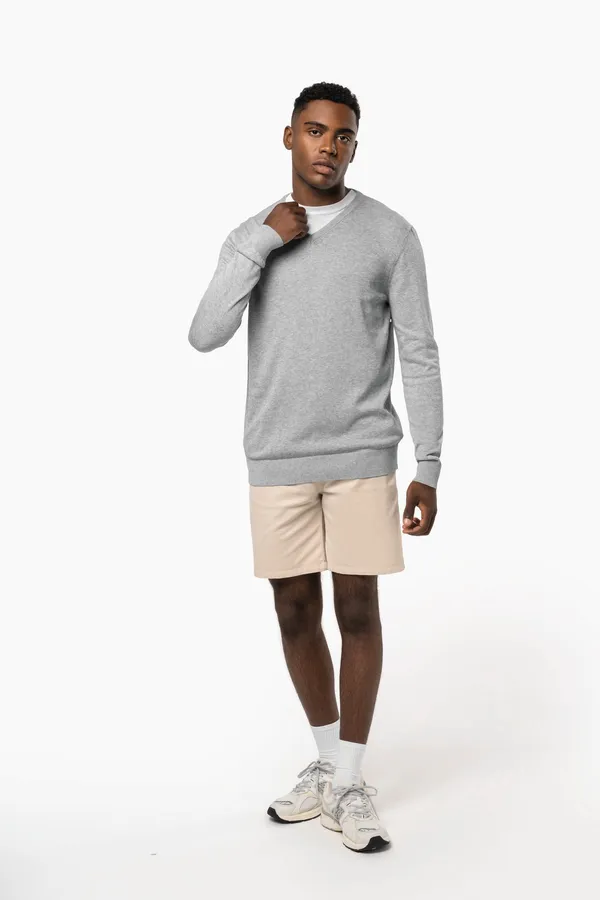 Men's eco-friendly V-neck jumper