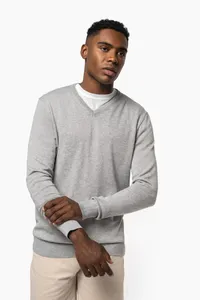 Men's eco-friendly V-neck jumper