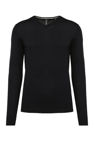 Umweltfreundlicher Herrenpullover mit V-Ausschnitt Black