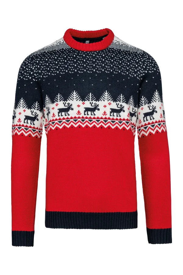 Weihnachtspullover mit Rundhalsausschnitt, Unisex Night Navy