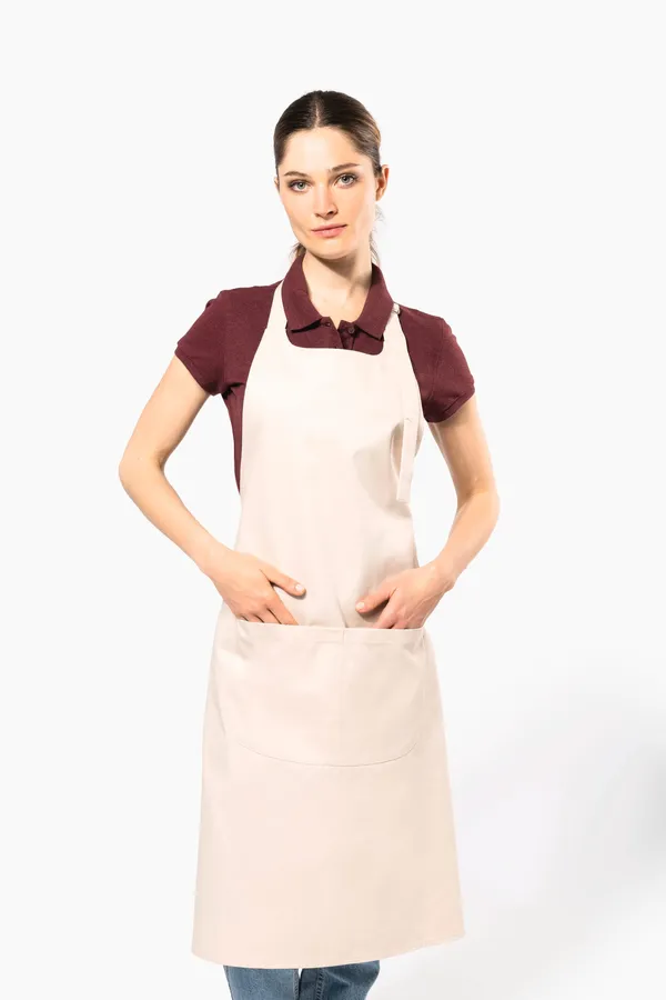 Cotton apron with pocket