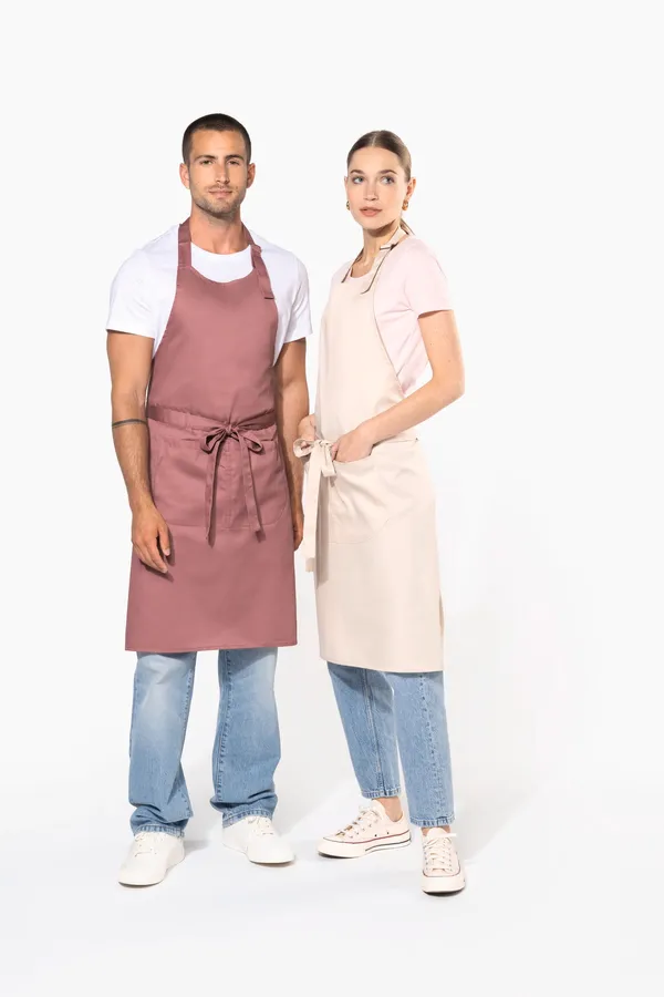 Polyester cotton apron with pocket