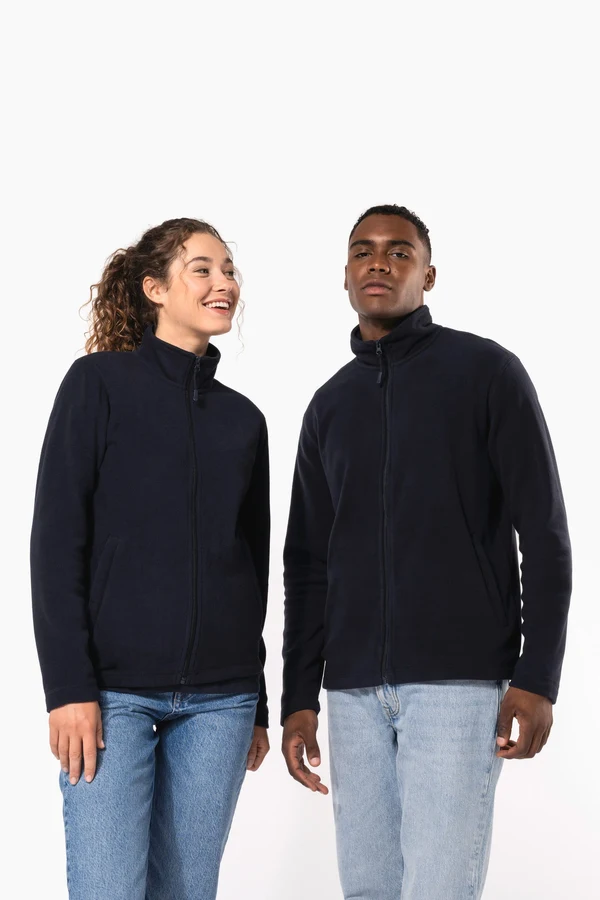 Mikrofleece-Jacke durchgehender Reißverschluss