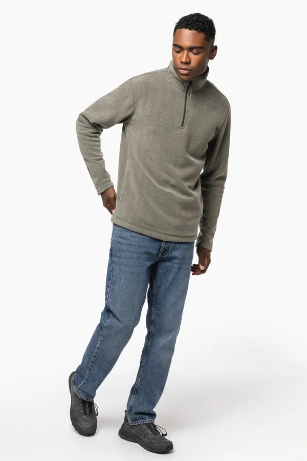 Enzo > Zip neck microfleece jacket