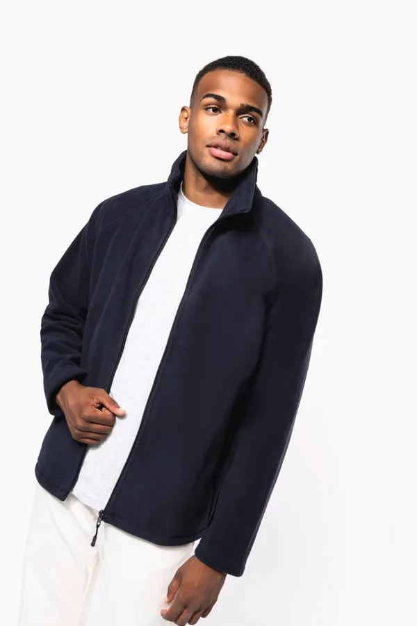 Men's microfleece zip jacket with raglan sleeves