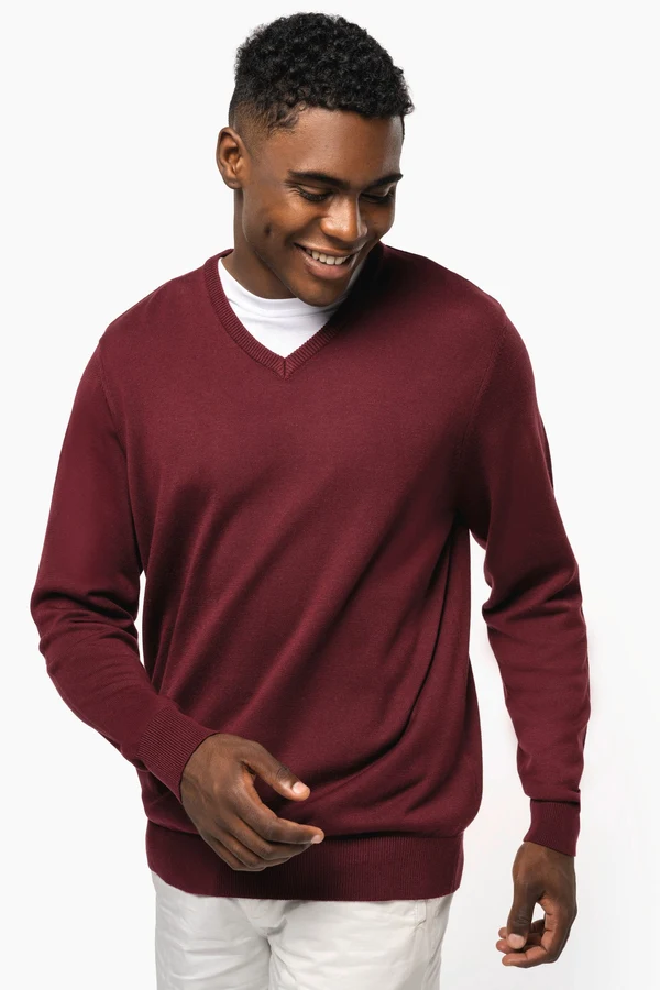 Herrenpullover mit V-Ausschnitt