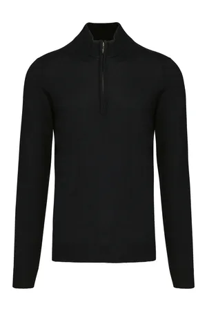Herrenpullover mit 1/4-Reißverschluss Black