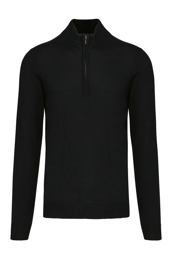Herrenpullover mit 1/4-Reißverschluss Black