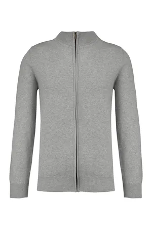 Premium-Strickjacke mit Reißverschluss Light grey heather