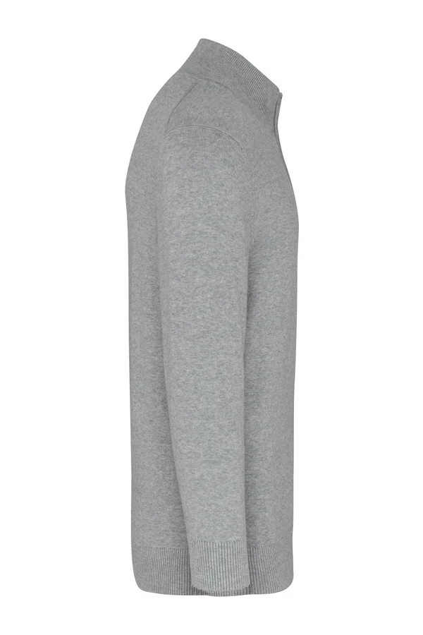 Premium-Strickjacke mit Reißverschluss Light grey heather