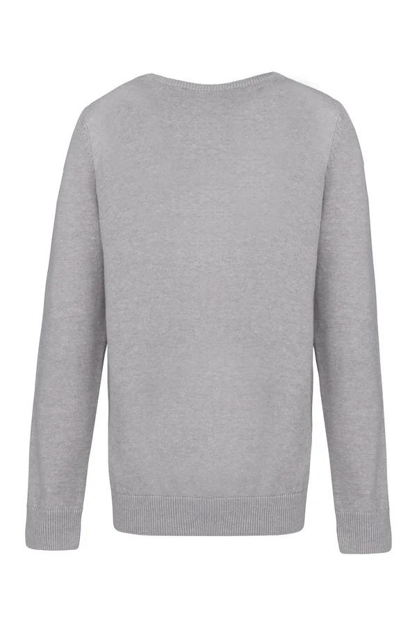 Kinder-Pullover mit V-Ausschnitt Grey Melange