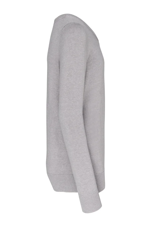 Kinder-Pullover mit V-Ausschnitt Grey Melange