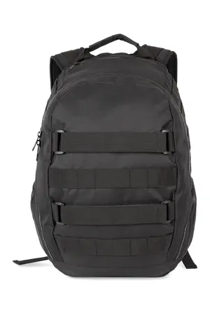 City-Rucksack mit Skateboard-Halterung Black