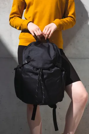 Recycelter Sport City-Rucksack im Lifestyle-Look Black